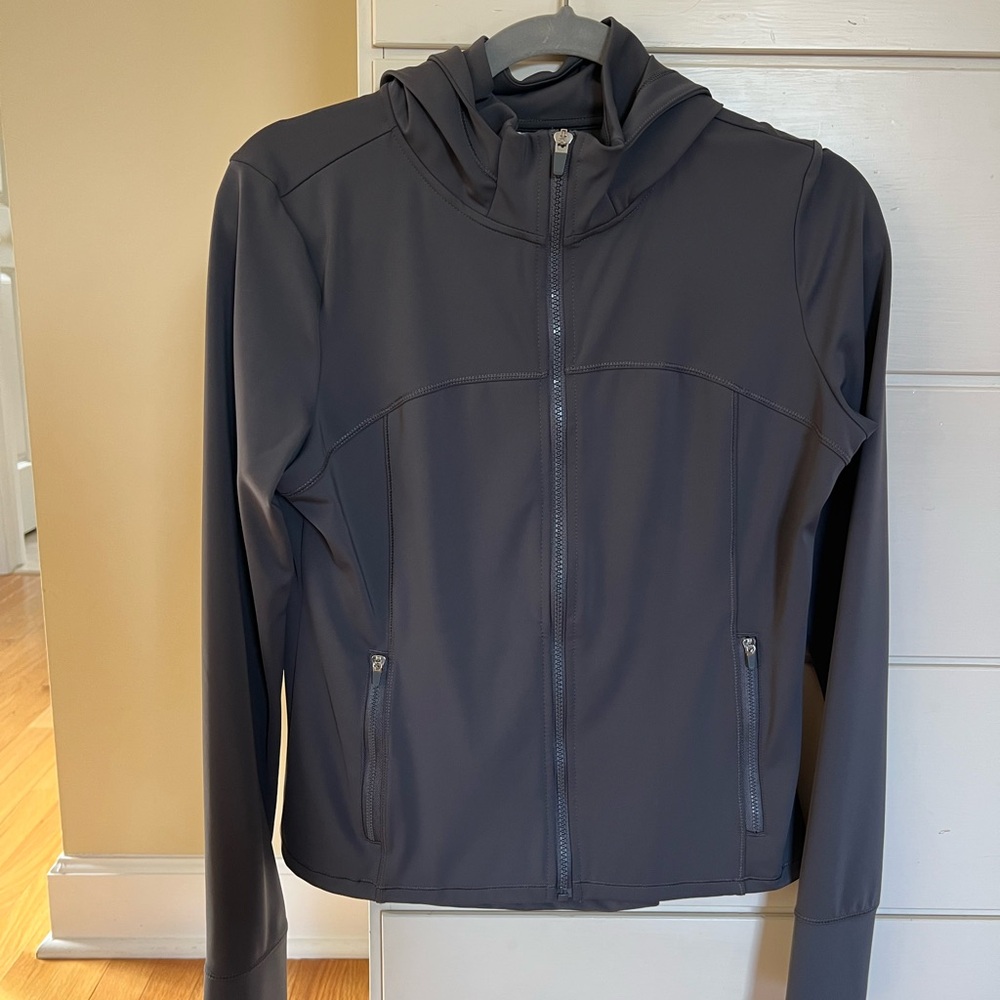 Gray Zip-Up Hoodie Jacket